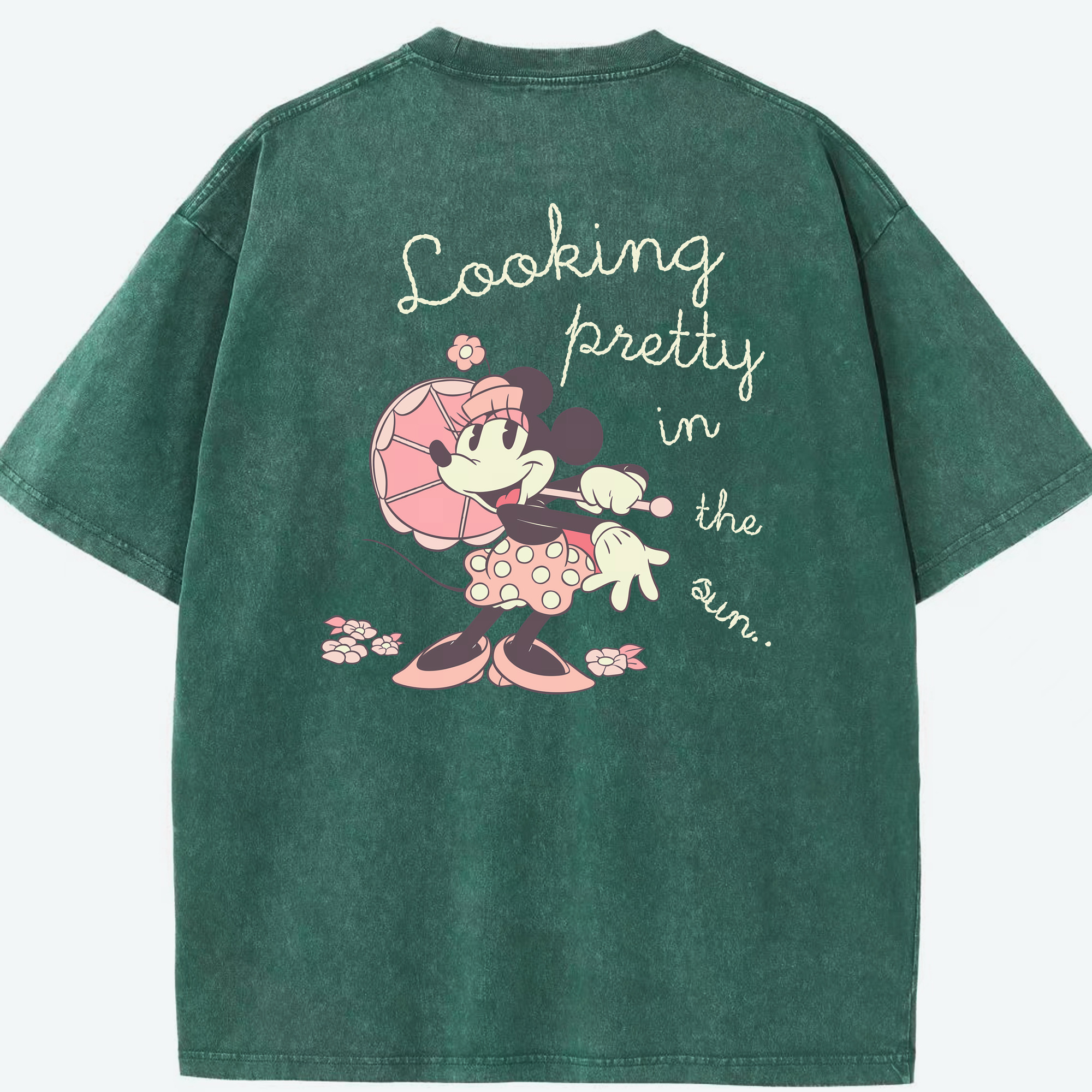 （画像用） ミッキーマウス Mickey Mouse 綿100% ヴィンテージ風 半袖Tシャツ（背面プリント）